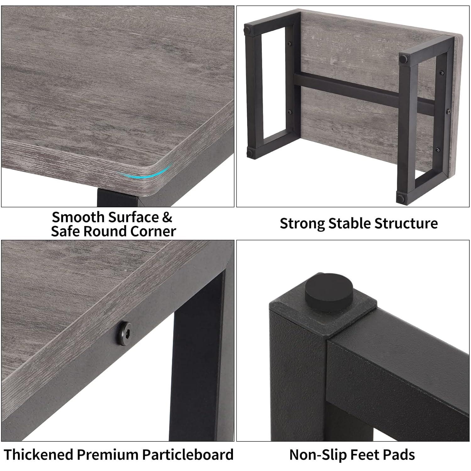 Snughome Wooden Step Stools for Adults Kids, Solid Portable Wooden Bedside Step Stool Adults Hold Up to 350 lb, One Step Foot Stool for Kitchen, Bedroom, Living Room, Bathroom - Self-Assembly(Grey)