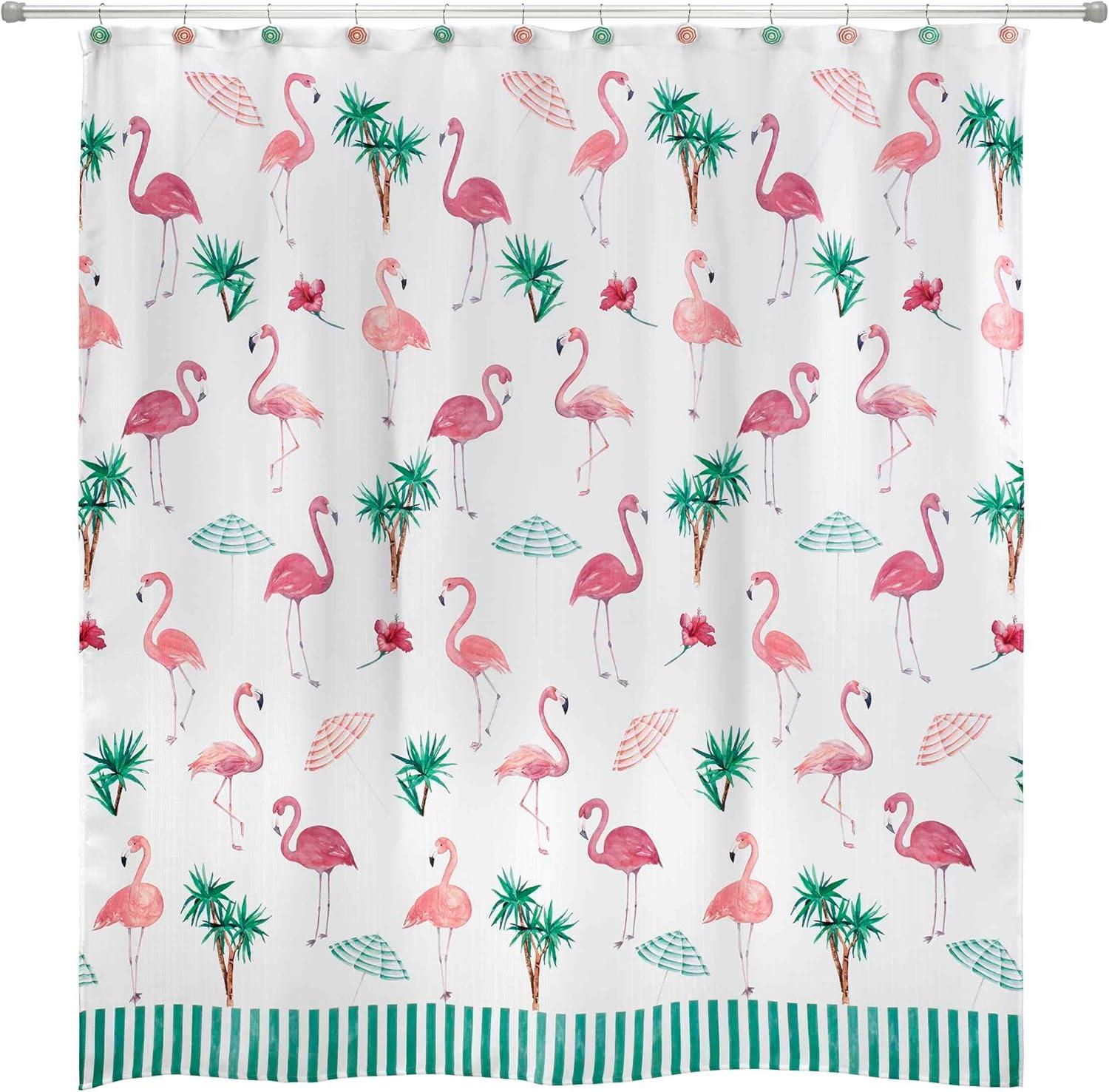 Avanti Linens Flamingo Paradise Shower Curtain & Hook Set