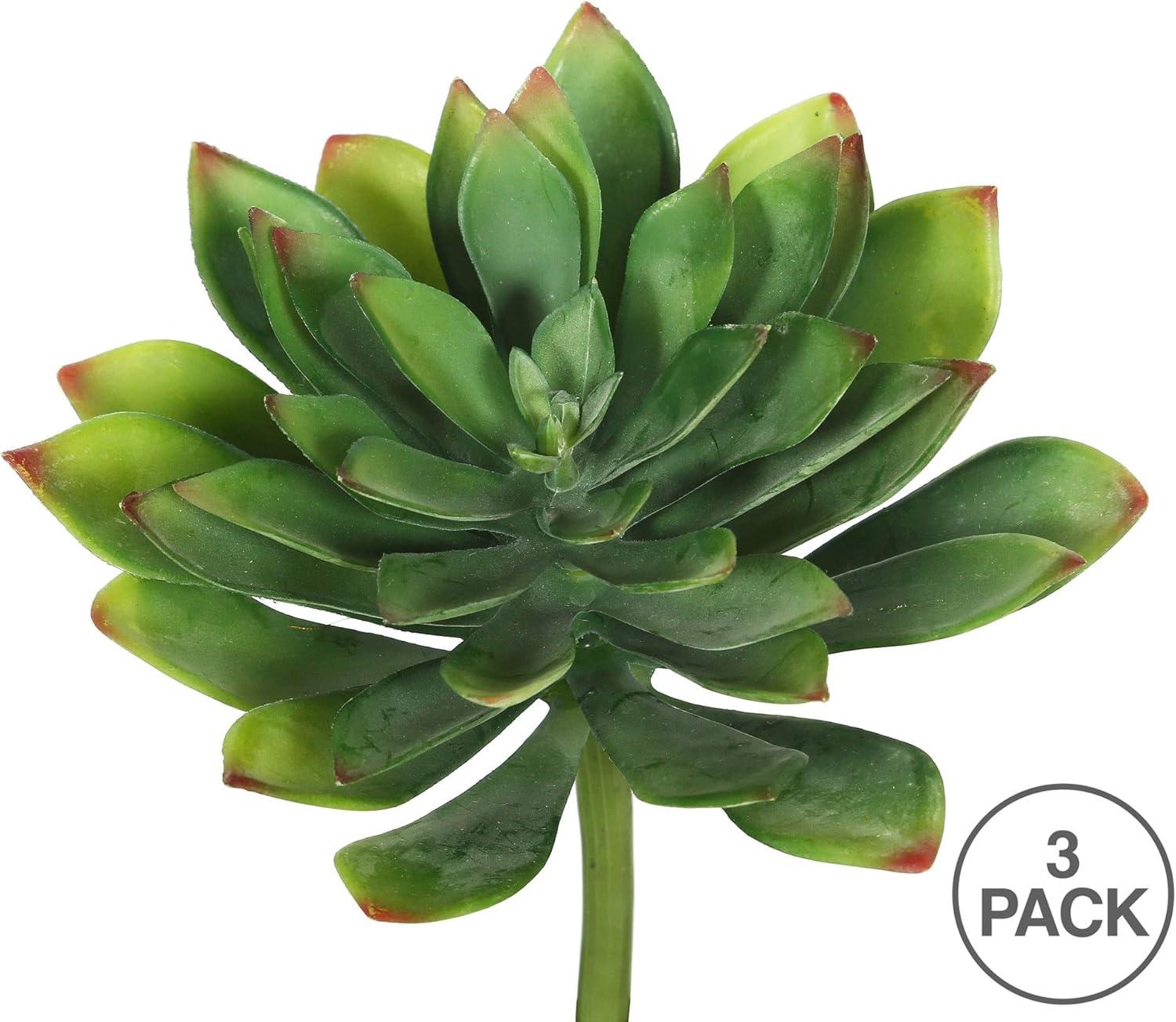 Vickerman 10" Artificial Green Succulent Stem, Set of 3