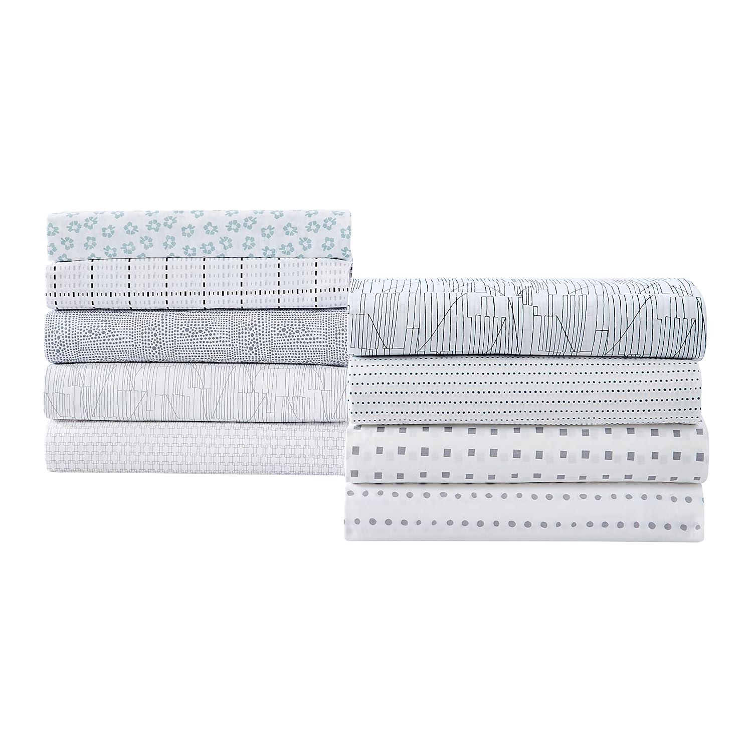 City Scene Radius Blue Cotton Percale Sheet Set