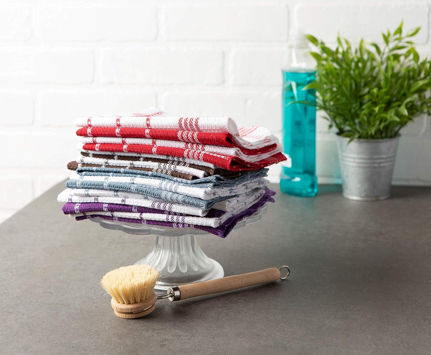 Design Imports  Mocha Waffle Weave Dishcloth - Set of 12