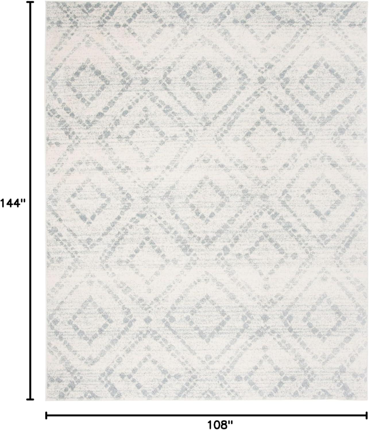 SAFAVIEH Adirondack Lecia Geometric Area Rug, Ivory/Light Blue, 9' x 12'