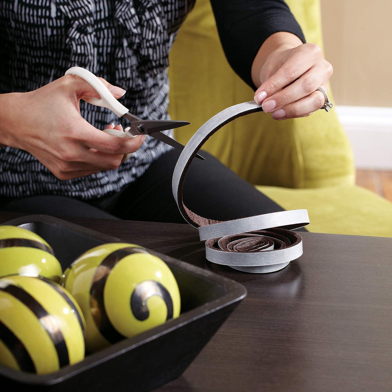 SoftTouch Assorted Self-Stick Felt Furniture Pads With Bumpers Kit - Effortless Moving and Surface Protection, Brown (108 Pack)