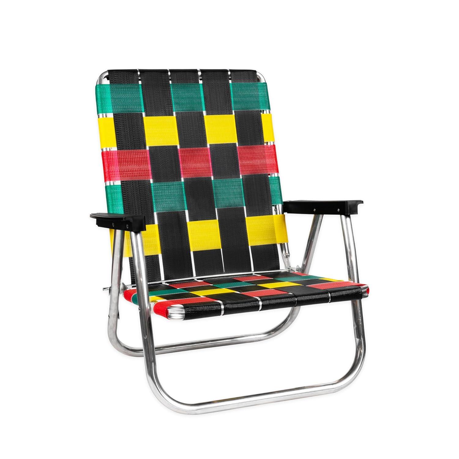 Lawn Chair USA Folding Aluminum Beach Webbed Chair (Charleston)