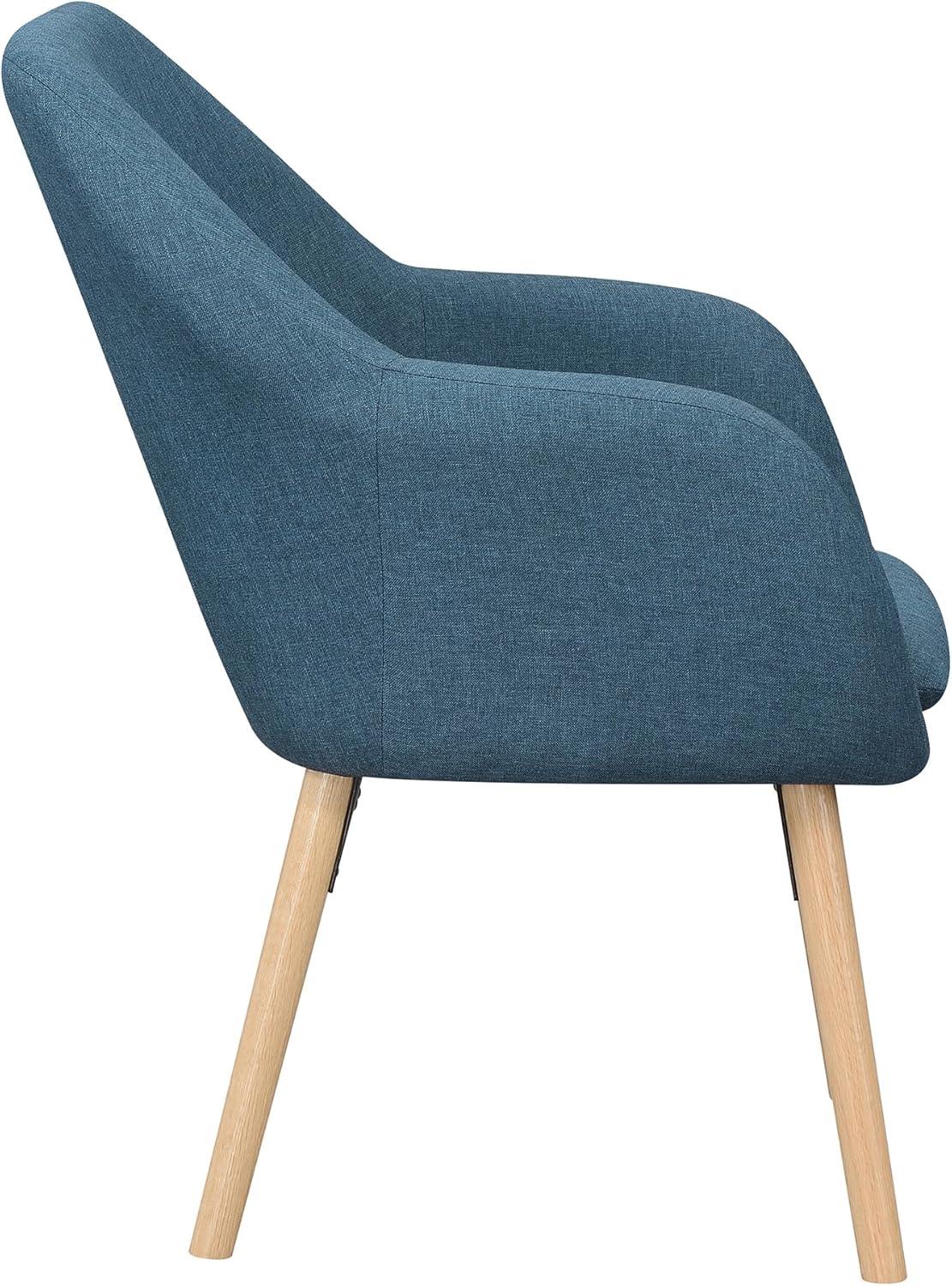 Convenience Concepts Take a Seat Charlotte Wingback Upholstered Accent Armchair, Denim Blue Fabric