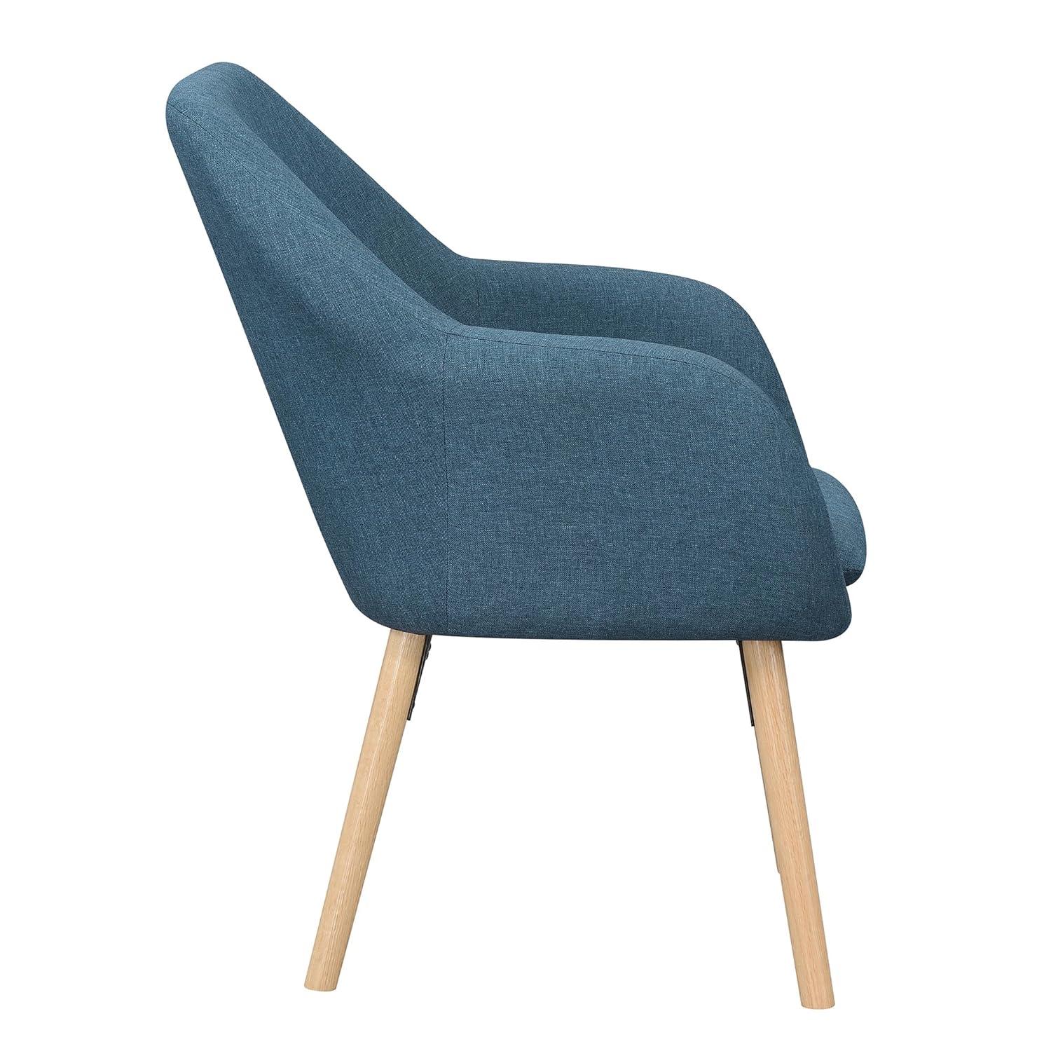 Convenience Concepts Take a Seat Charlotte Wingback Upholstered Accent Armchair, Denim Blue Fabric