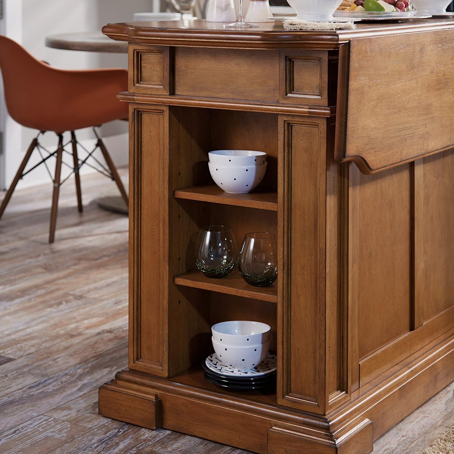 Kitchen Island Wood/Cottage Oak - Home Styles: Storage, Adjustable Shelves, Hardwood Frame