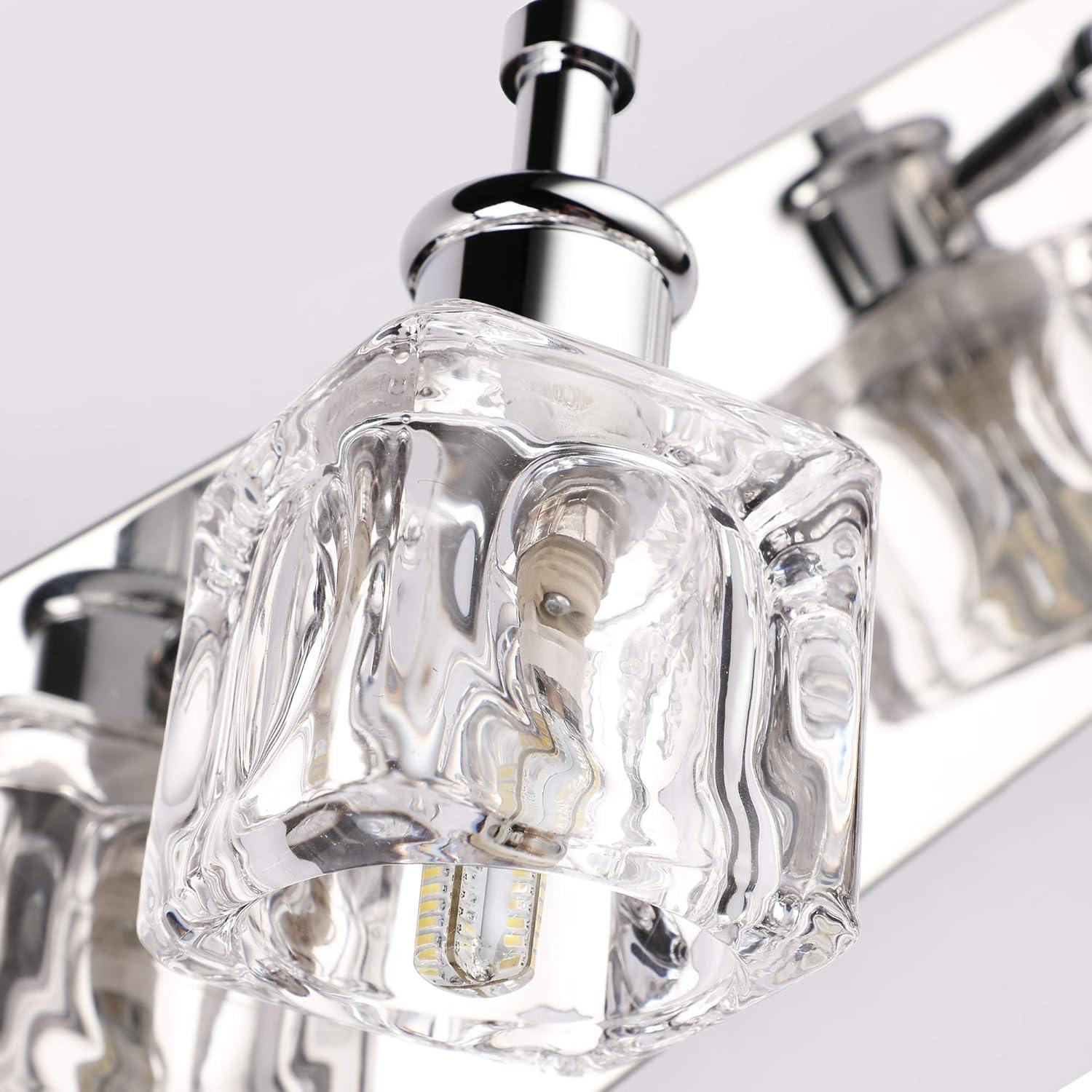 PRESDE Black Crystal Bathroom Lights Fixtures Over Mirror Modern 3 Light Vanity Lighting Bathroom Wall Light Fixtures(Exclude Bulb)