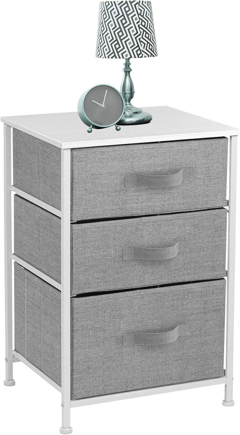 Sorbus 3  Drawers - Steel Frame, Wood Top & Easy Pull Fabric Bins - Perfect for Home, Bedroom, Office & College Dorm