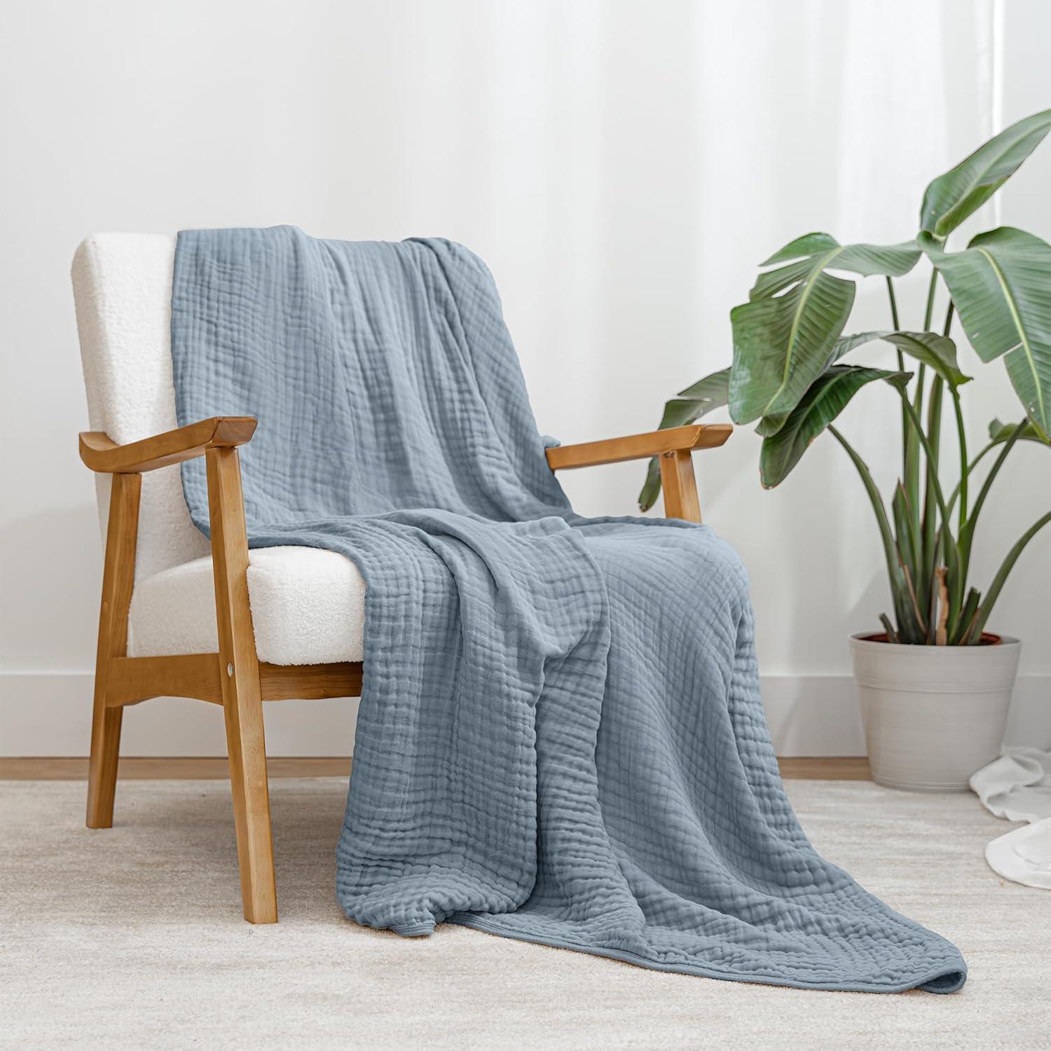 Muslin Cotton Blanket for Adults, Extra Large By Comfy Cubs