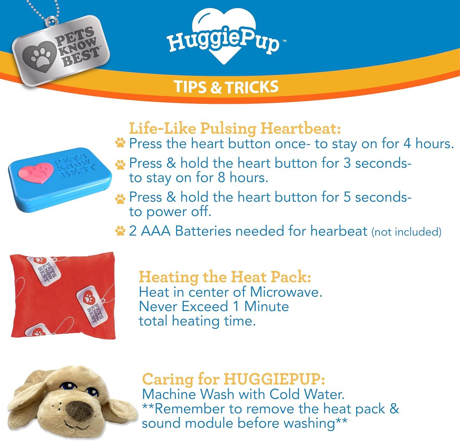 Pets Know Best Huggie Pup Cuddly Puppy Behavioral Aid Toy for Crate Training, Washable, Beige