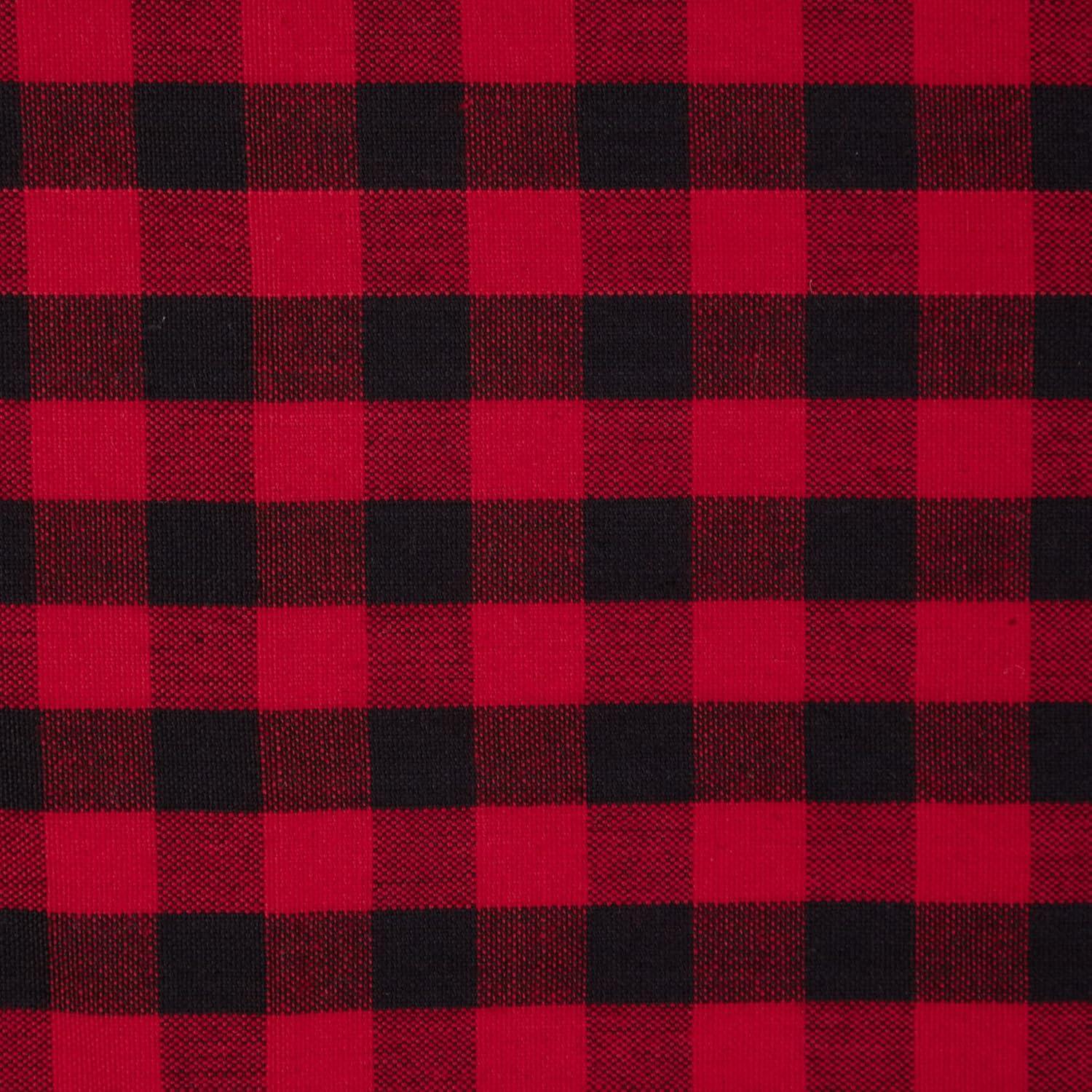 Red Logger Check Window Valance 72x14