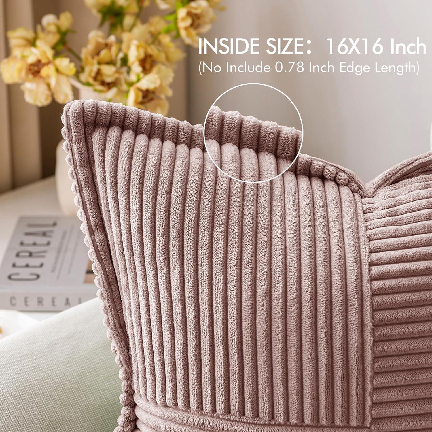 Line Apparel ecommerce Corduroy Pillow Covers With Splicing Set Of 2