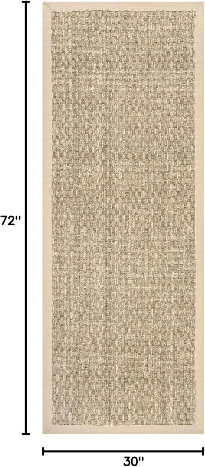 Nuloom Hesse Checker Weave Seagrass Kitchen Runner Indoor Area Rug - Hallway, Entryway, 2' 6" x 6', Natural