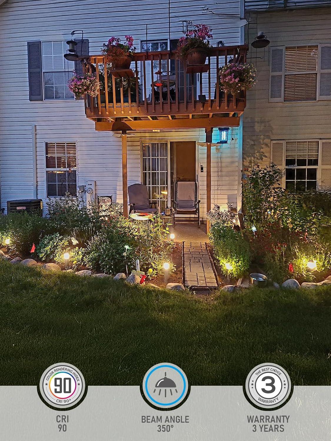 LEONLITE 8-Pack Low Voltage Landscape Lights Pathway, 3W 12V LED Path Lights, CRI90+, IP65 Waterproof Walkway Light, ETL Listed, Oil Rubbed Bronze Aluminum Housing, 3000K Warm White