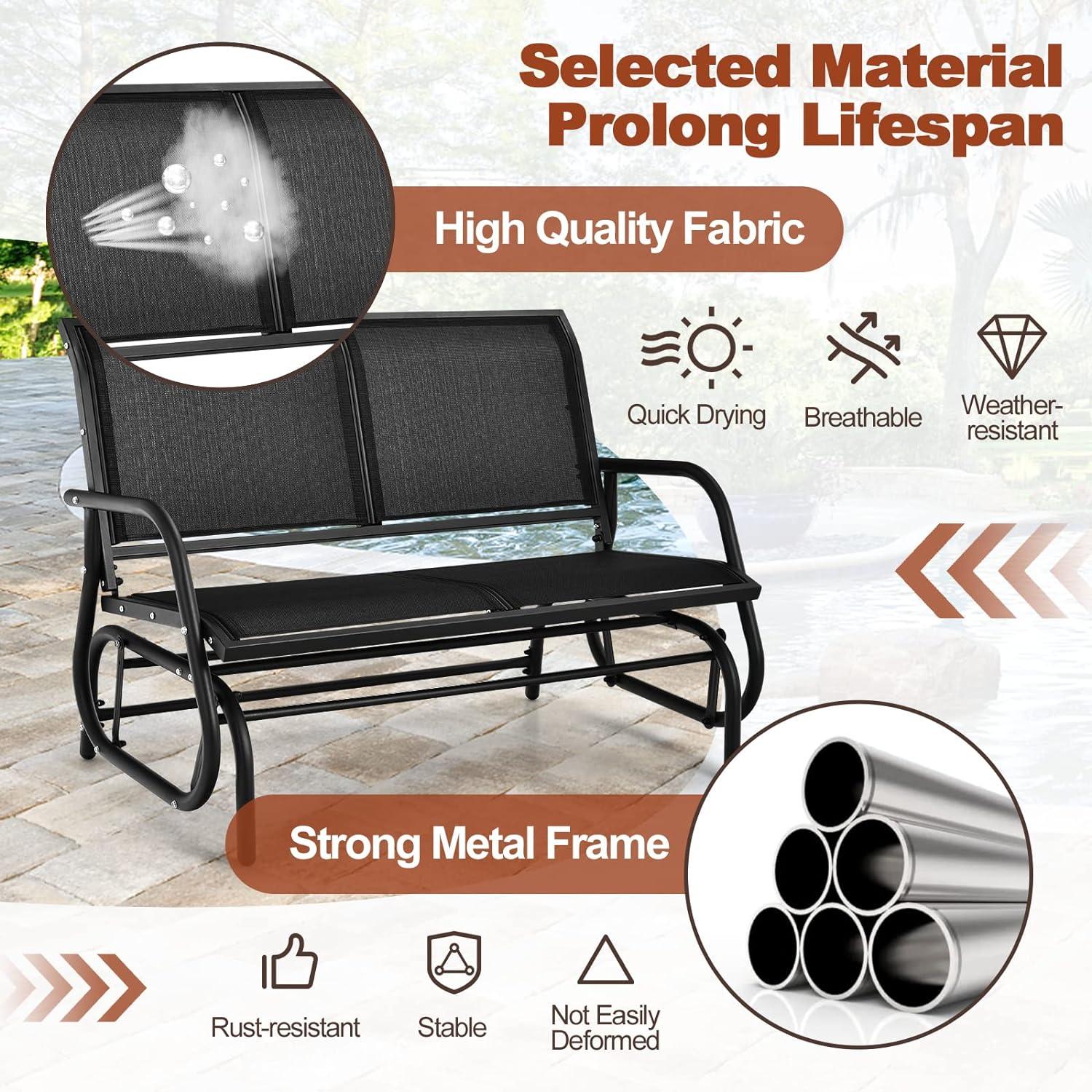 Lark Manor™ Annemaria Glider Metal Bench