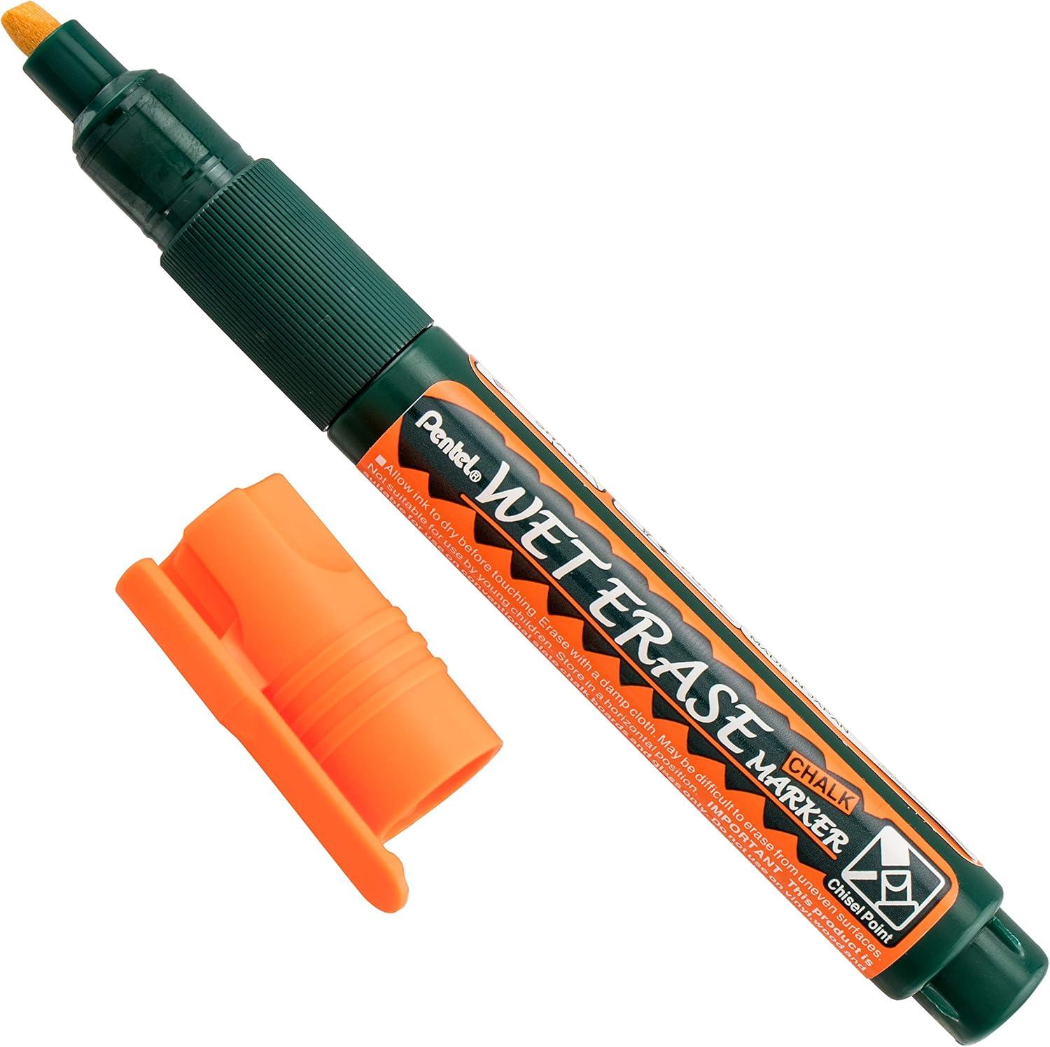Pentel Wet Erase Chalk Markers - Secondary Colors, Chisel Point, Set of 4