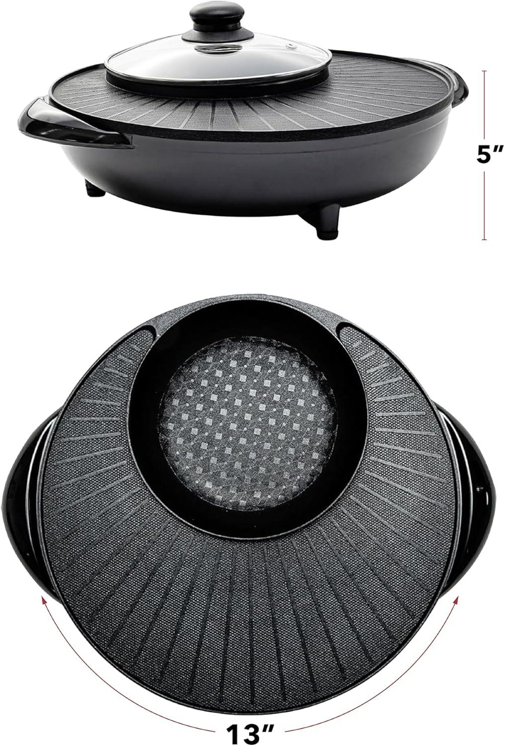 Ovente OVENTE 2-in-1 Hot Pot and Grill Combo