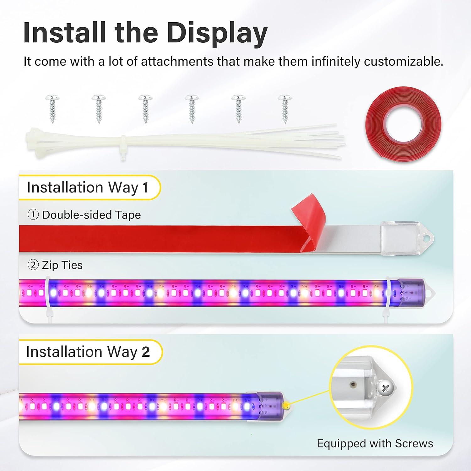 iPower LED Grow Light for Indoor Plants, 20W Grow Light Strips with Auto On/Off Timer, Plant Light Bars for Succulents