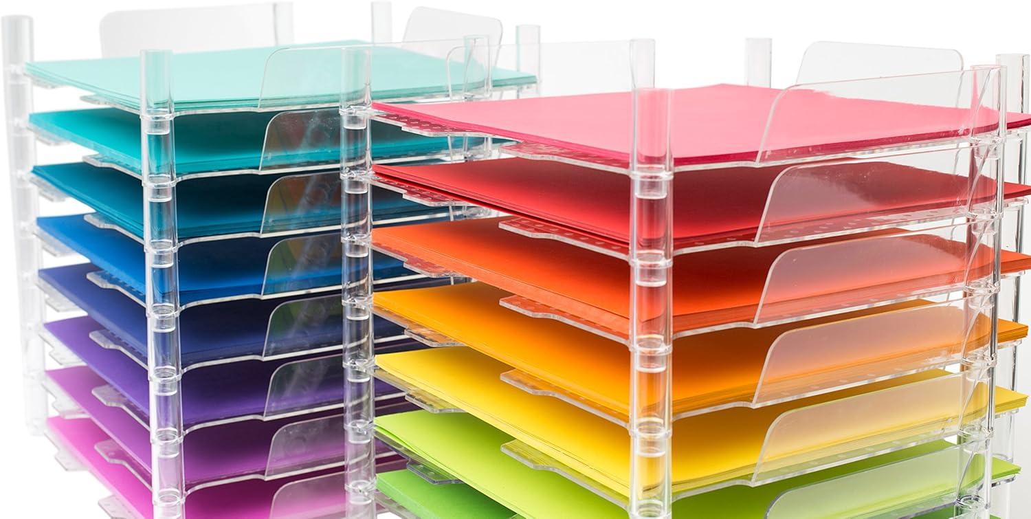 Stackable Acrylic Paper Trays Retail Packaged 4/Pkg-Clear 12"X12"