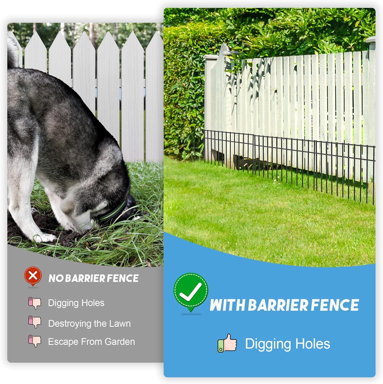 24x15-inch Black Coated Metal Animal Barrier Fence