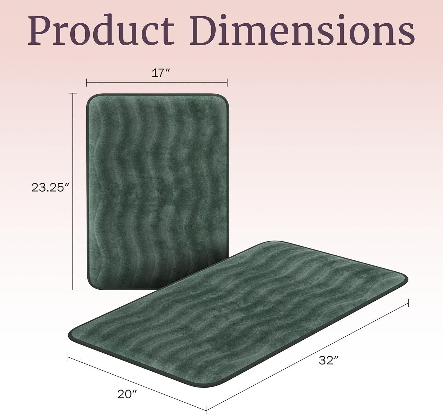 Lavish Home 67-10-G 2 Piece Memory Foam Bath Mat Set, Green