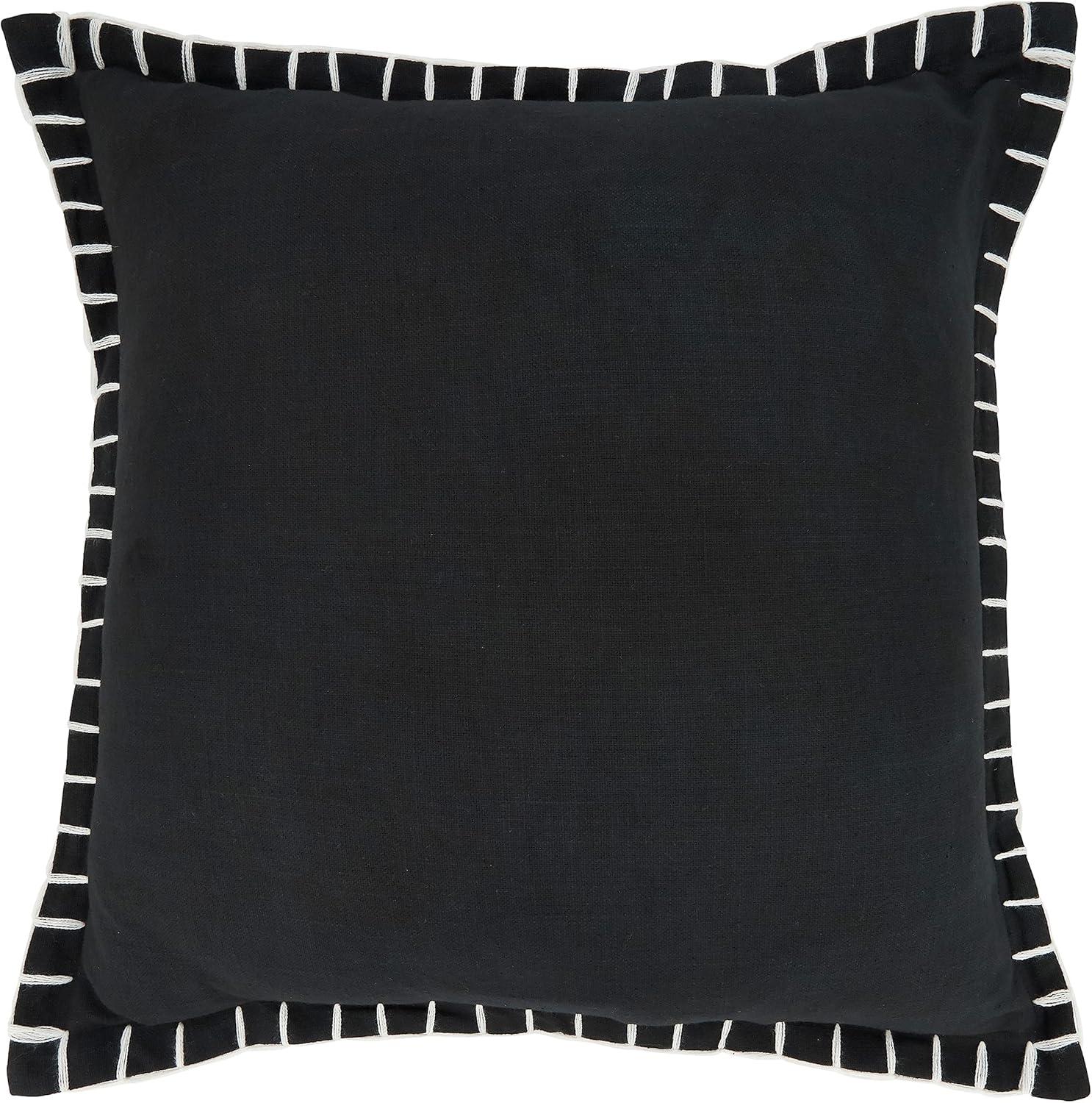 20"x20" Oversize Minimalist Chic Chunky Whip Stitch Square Throw Pillow Cover - Saro Lifestyle