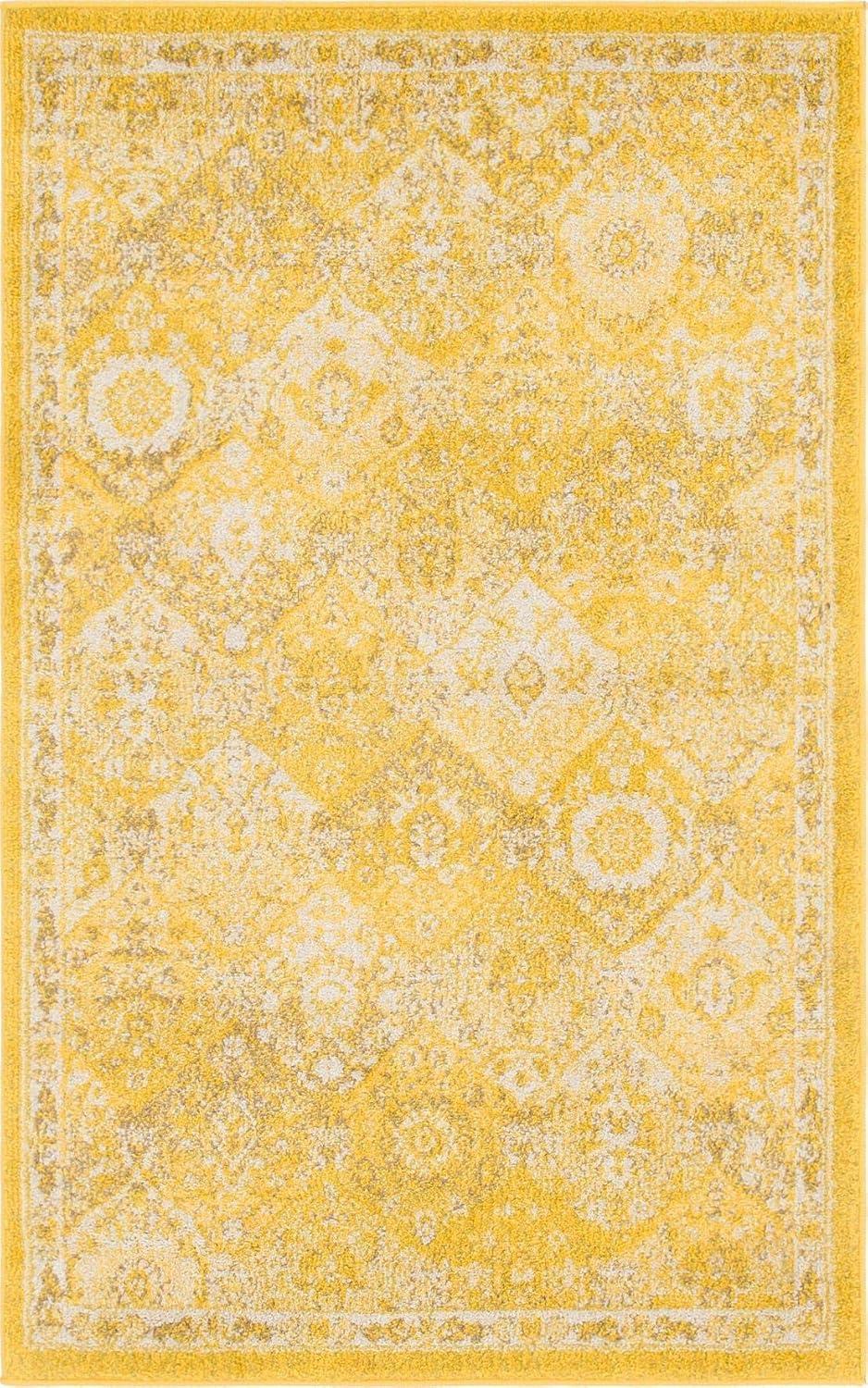 Unique Loom Penrose Collection Area Rug - Blake (3' 3" x 5' 3" Rectangle Yellow/Beige)