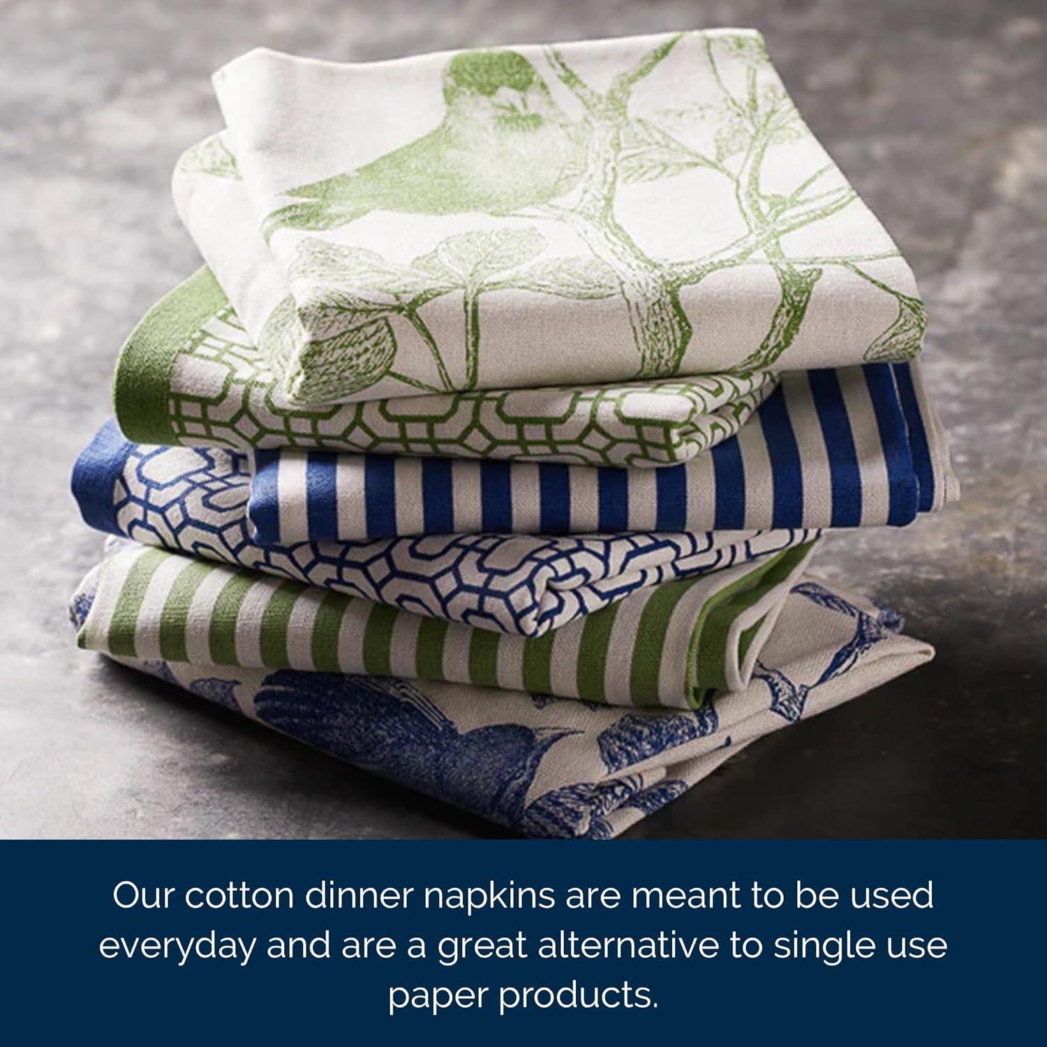 Pinstripe 100% Cotton Striped Square Napkin (Set of 4)