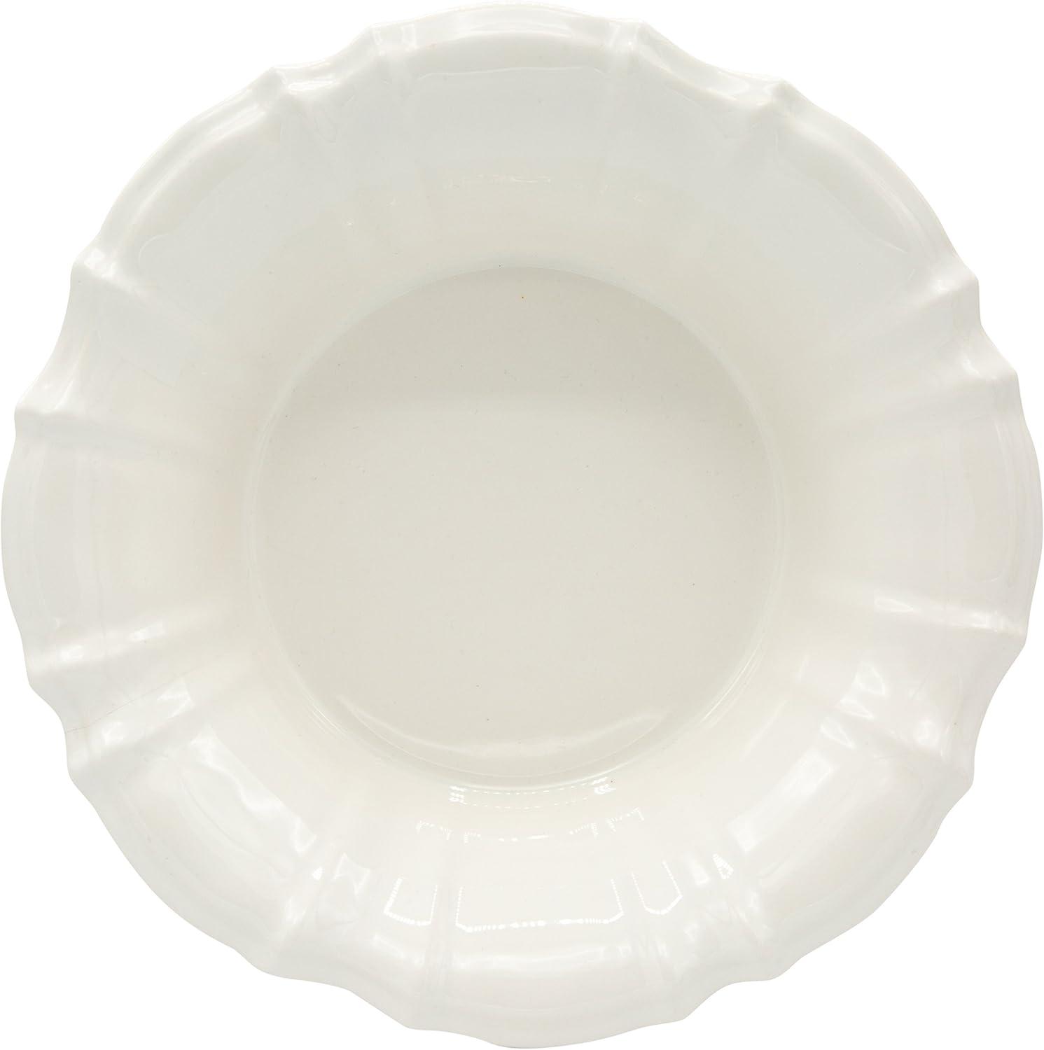 Elegant Chloe Ceramic Serving Bowl 9.84" White - Microwave & Dishwasher Safe