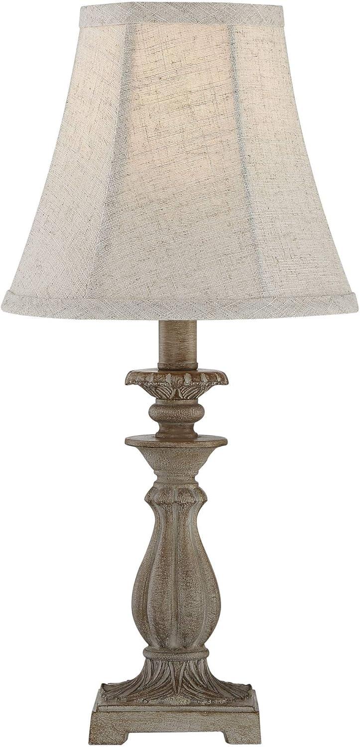 Regency Hill Cali Traditional Accent Table Lamps 19" High Set of 2 Antique Beige Off White Bell Shade for Bedroom Living Room Bedside Nightstand Kids