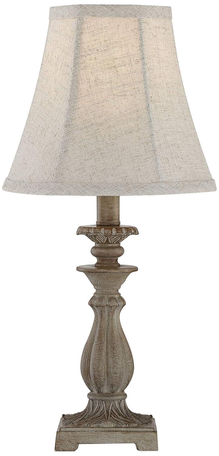 Regency Hill Cali Traditional Accent Table Lamps 19" High Set of 2 Antique Beige Off White Bell Shade for Bedroom Living Room Bedside Nightstand Kids