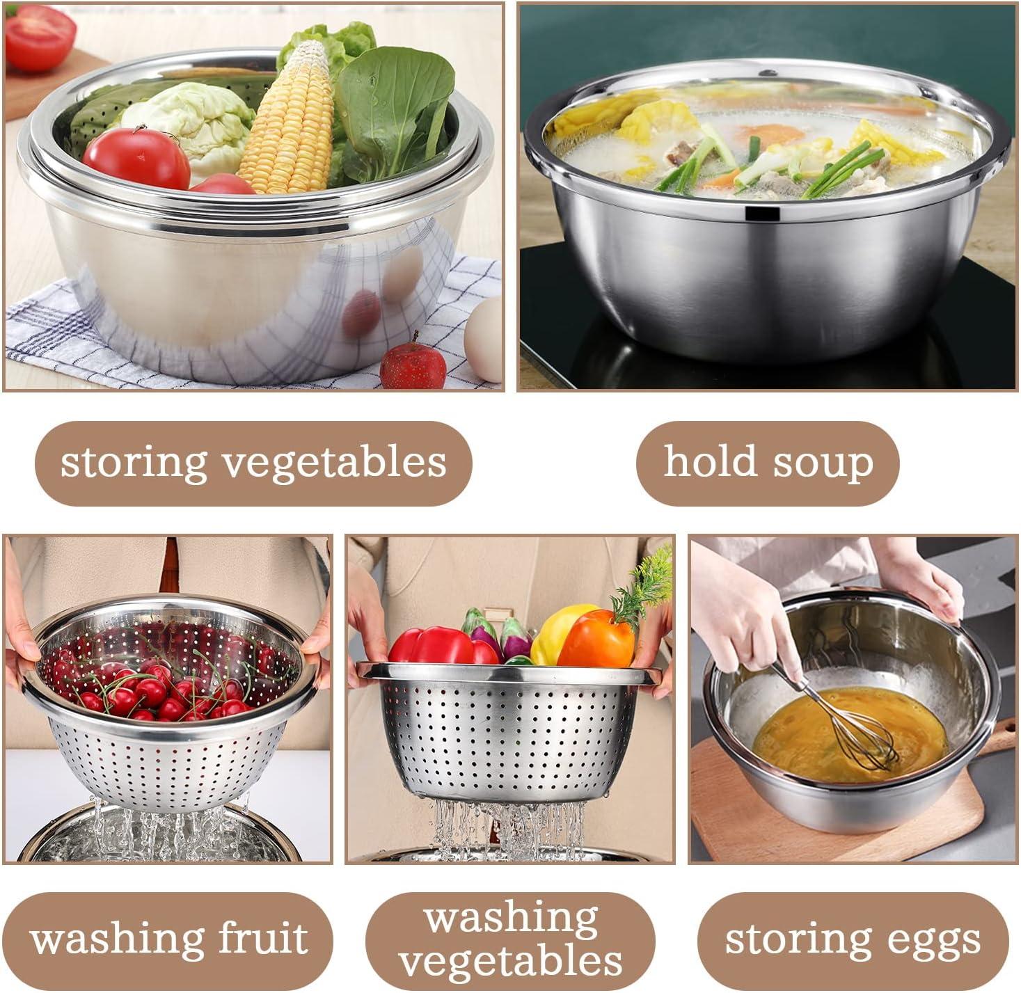 Stainless Steel 3.5-Qt Colander and Mixing Bowl Set