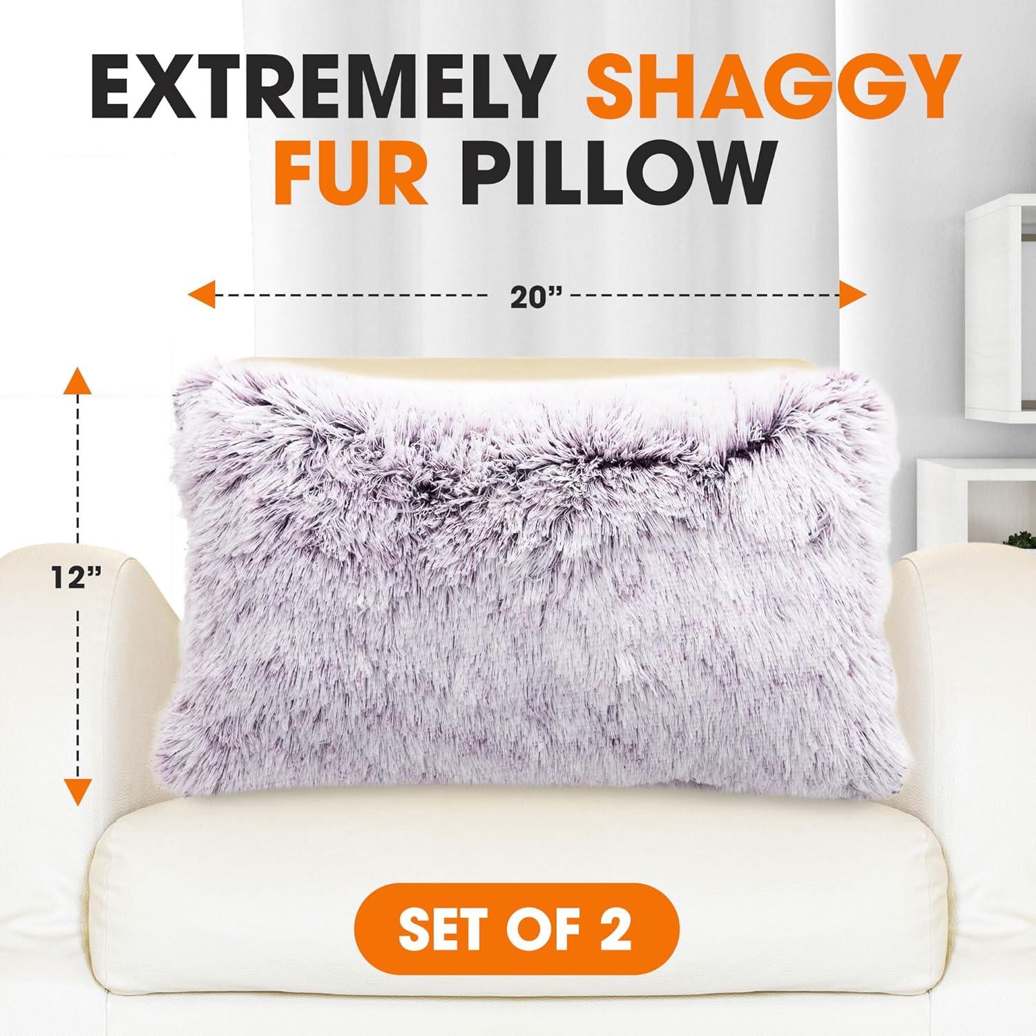 Cheer Collection Cheer Collection Faux Fur Throw Pillow (Set of 2)