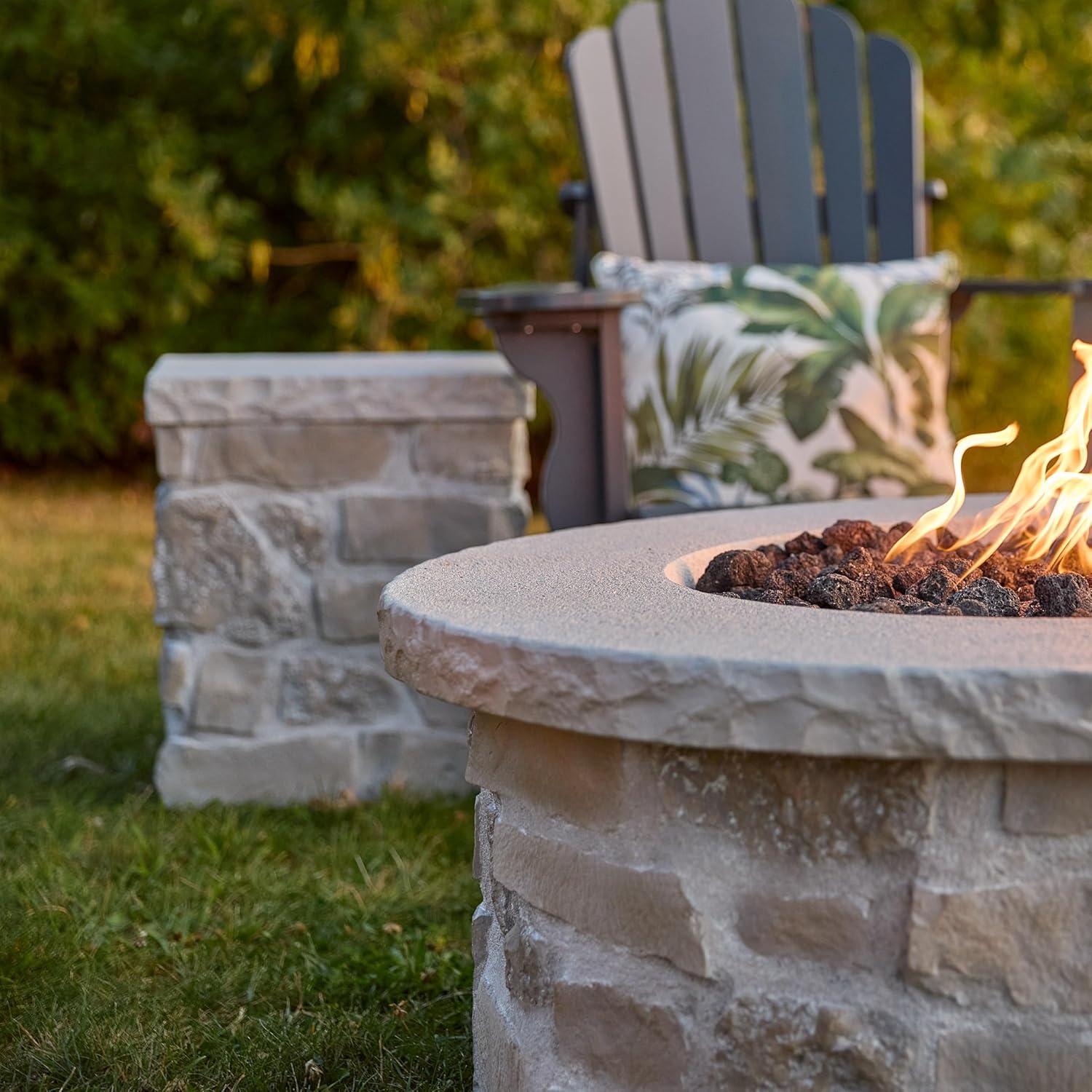 Real Flame Scottsdale Stone Propane Tank Cover And Side Table In Beige By Real Flame
