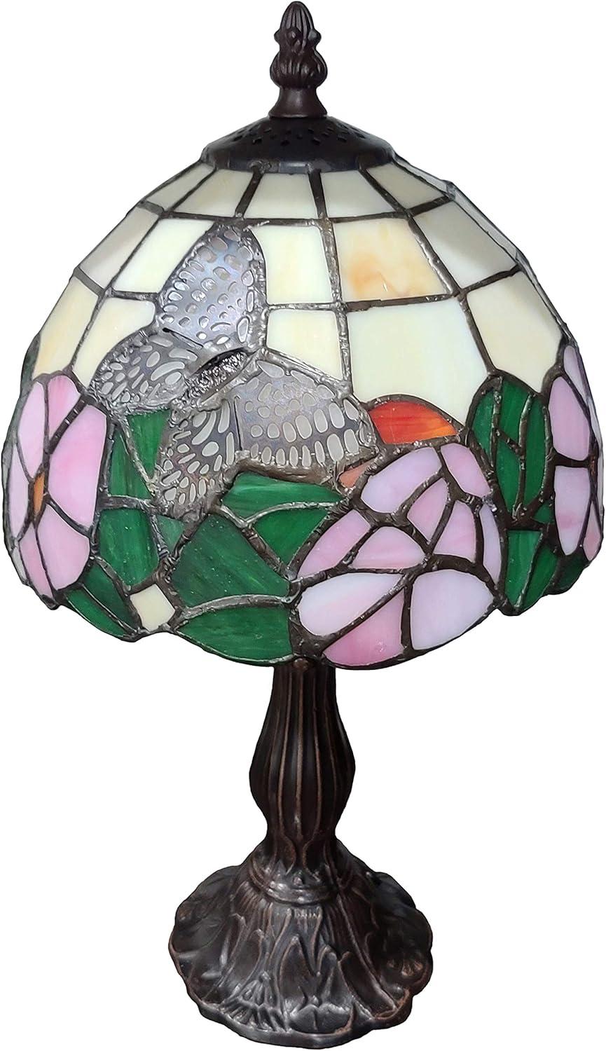 Amora Lighting Tiffany Style Floral Mini Table Lamp 15 Inch High