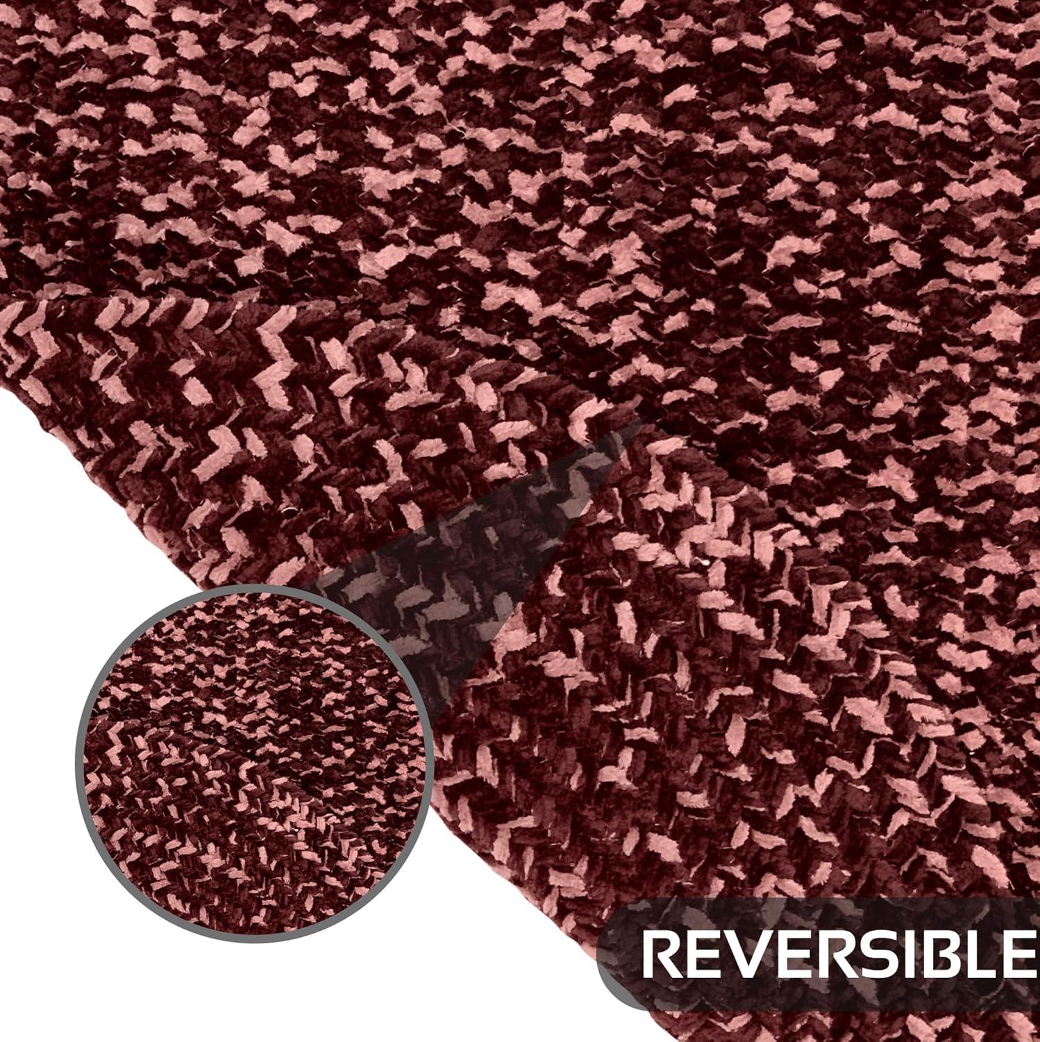 Better Trends Chenille Tweed Polyester 72" Octagonal Rug, Indoor Use, for Adult - Burgundy/Mauve