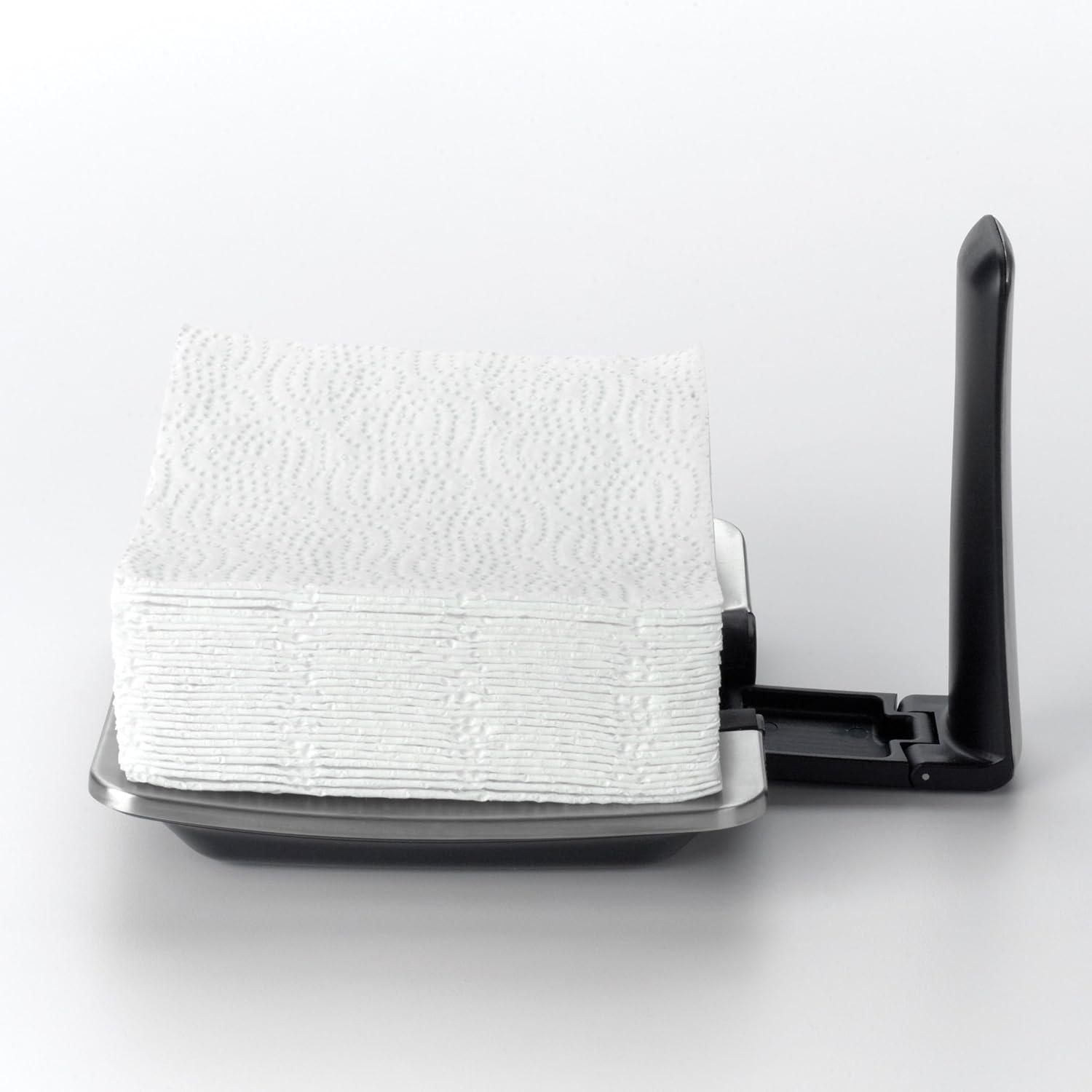 OXO Good Grips SimplyPull Napkin Holder, Stainless Steel, Silver/Black
