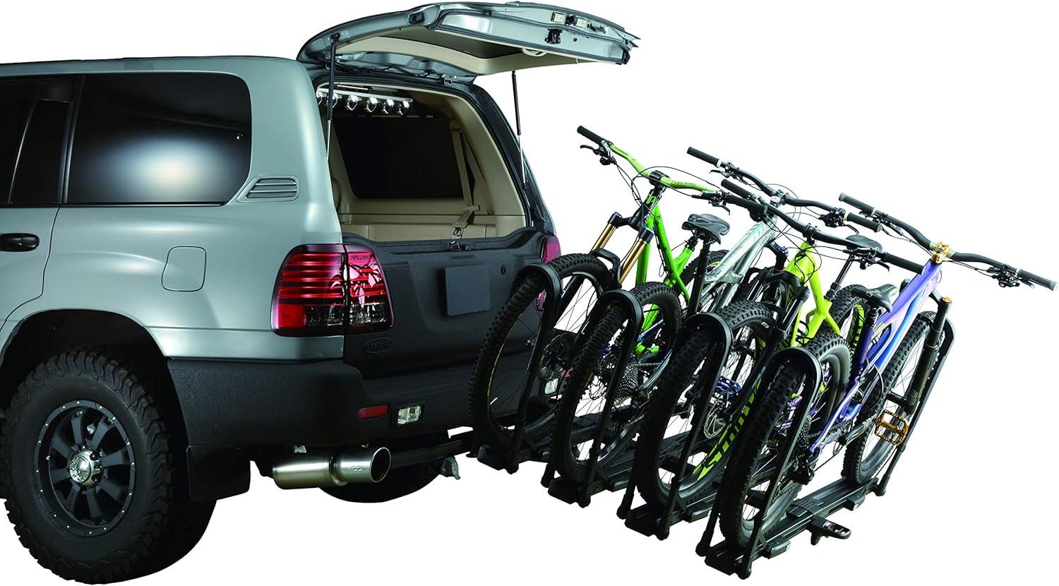 Matte Black 4-Bike Hitch Mount Platform Rack