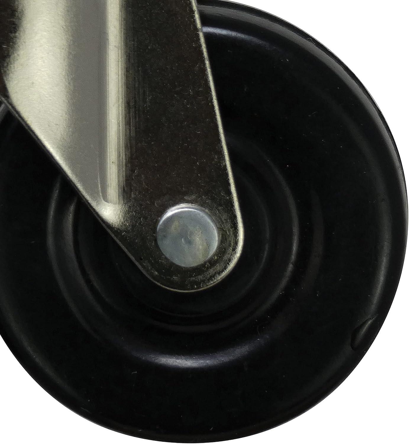 2-Inch Black Rubber Swivel Stem Caster with Ball Bearing