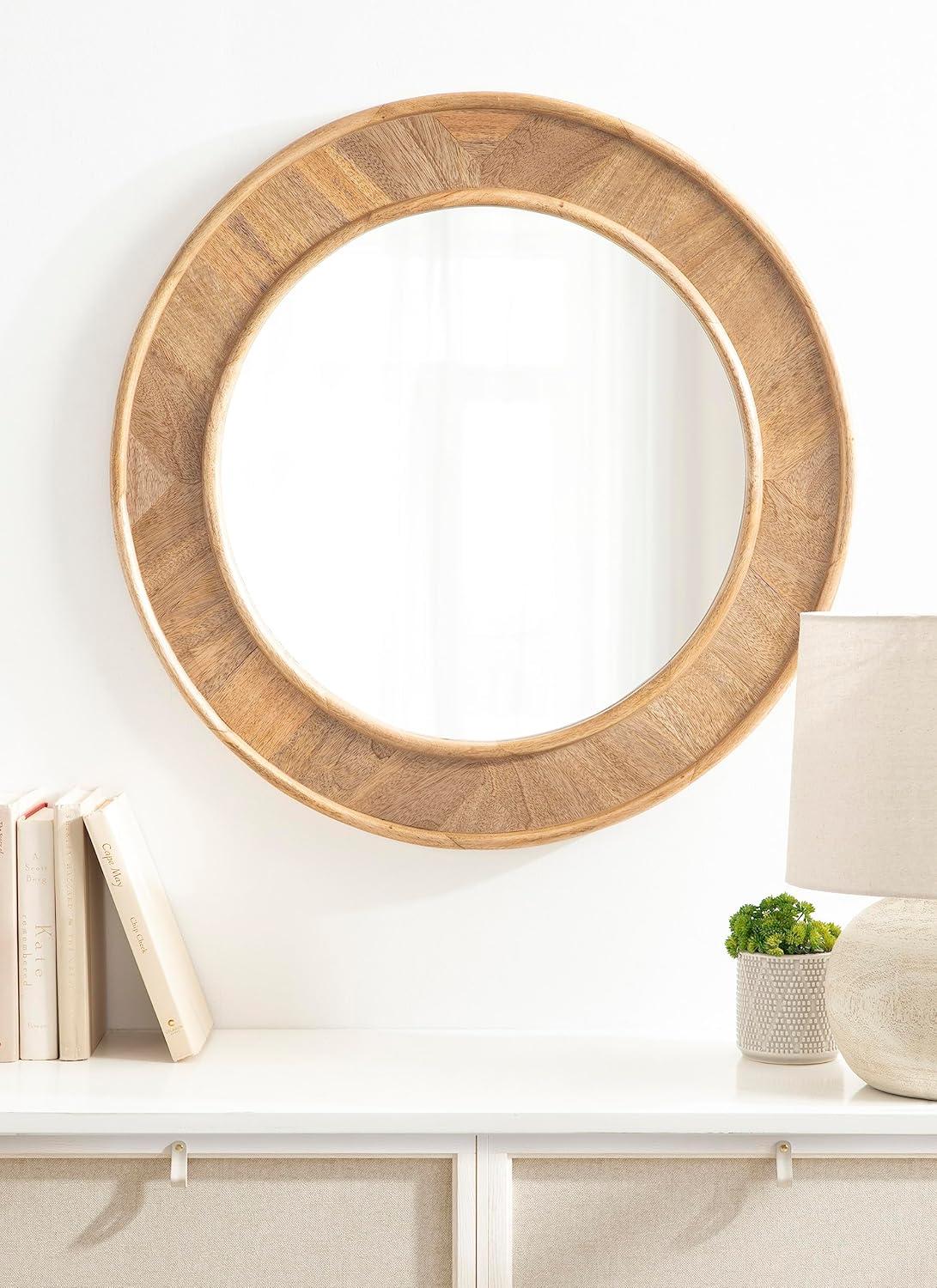 28"x28" Yahna Round Wall Mirror - Kate & Laurel All Things Decor