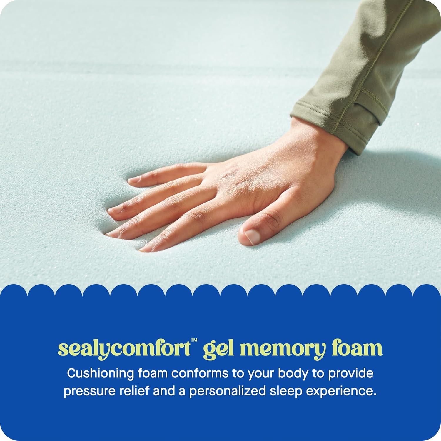 Sealy Dreamlife 3” Medium Gel Memory Foam Mattress Topper with Cooling Cover