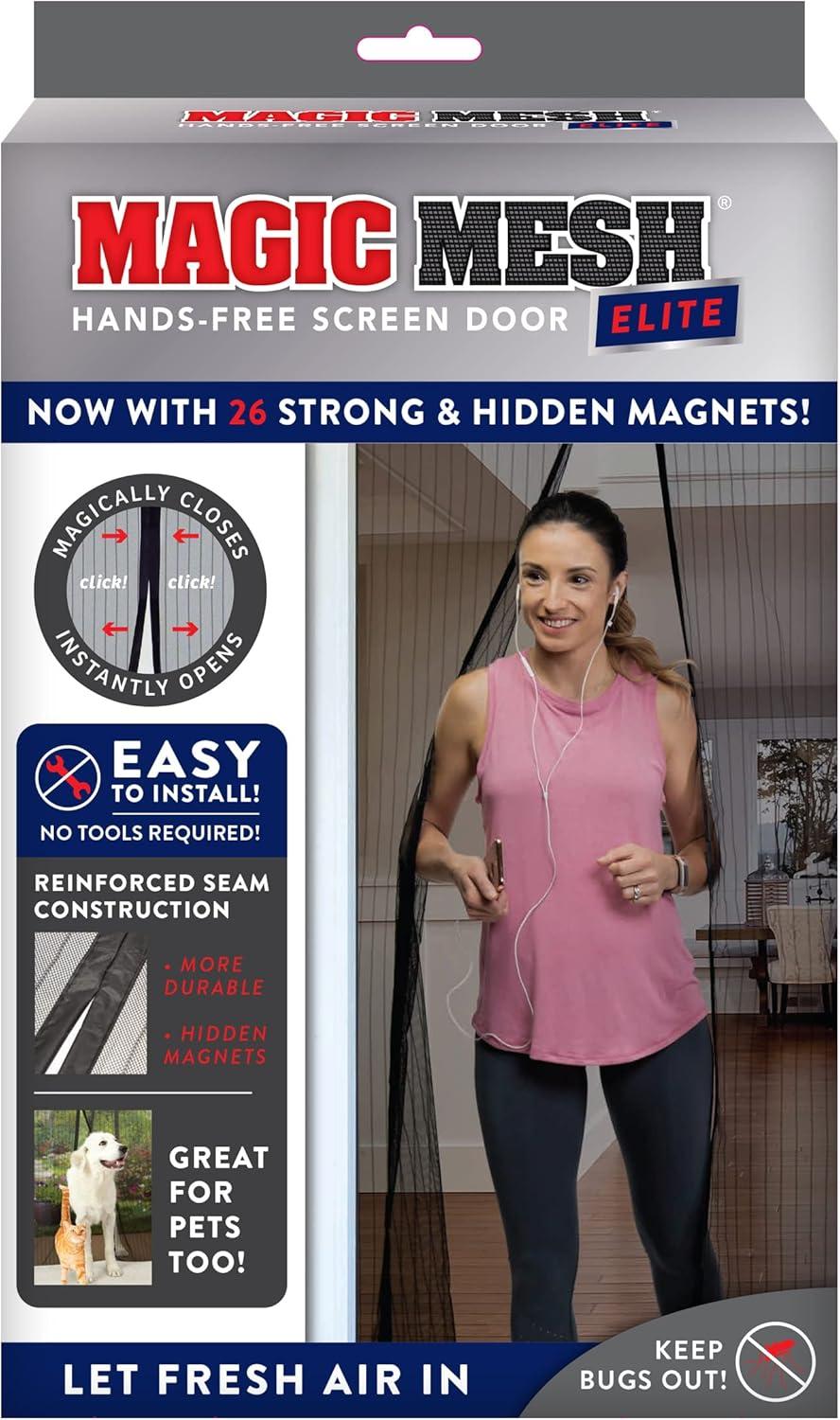 MAGIC MESH Screened Shelters Elite: Magnetic Doorway Screen, Polyester Canopy, Black, Easy Setup, 1 Door