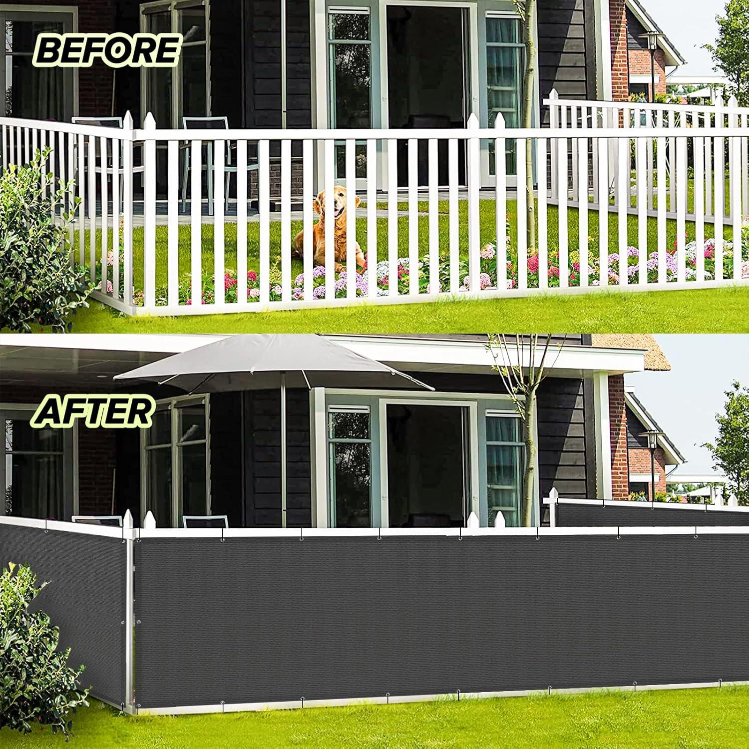 LOVE STORY 3' x 10' Balcony Privacy Screen Fence Cover Mesh for Deck Patio Porch Railing, Charcoal