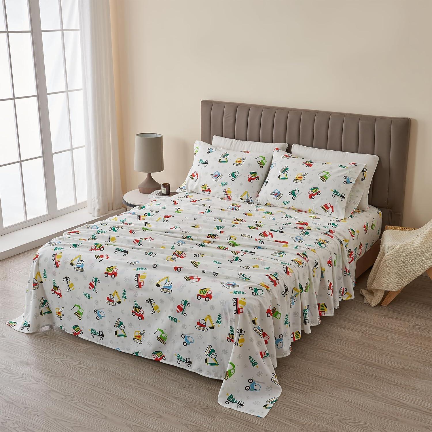 100% Cotton Christmas Flannel Sheets - Great Bay Home