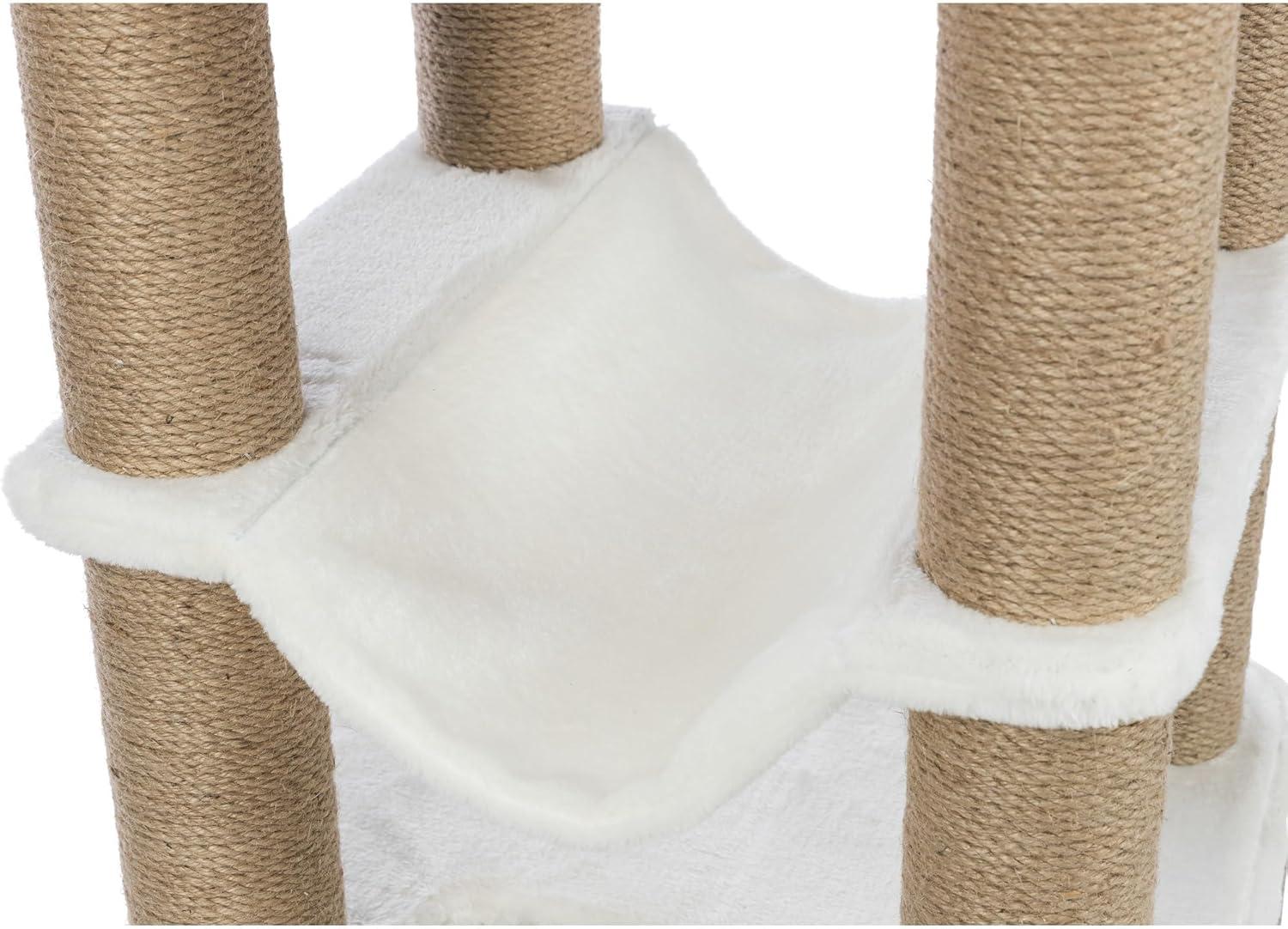 TRIXIE TRIXIE Lucano 43.3" XXL Cat Tree - Sisal Scratching Posts, Plush Covered House, Cat Beds, Platforms, Two Hanging Toys