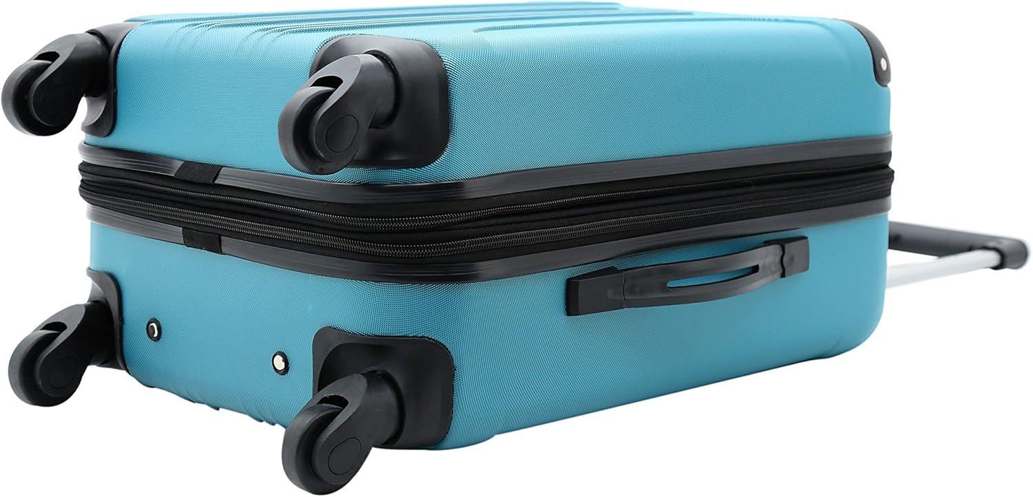 Travelers Club Chicago Plus Carry-On Luggage and Accessories Set With Tote and Travel kit-Color:Teal,Size:5 Piece