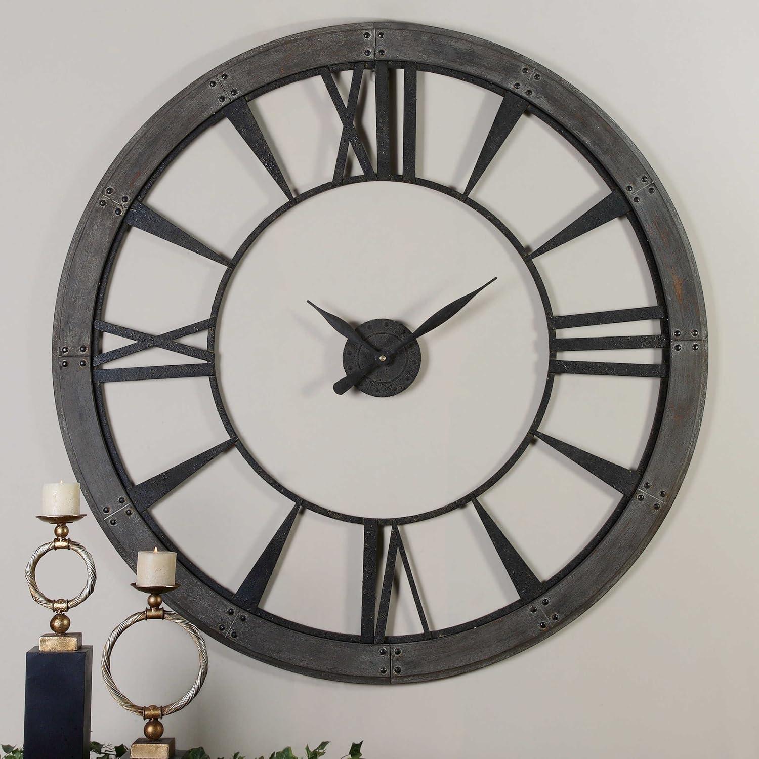 Ronan Oversized Dark Rustic Bronze Wall Clock