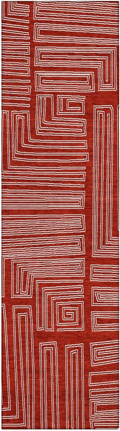 Machine Washable Indoor/Outdoor Chayden ACN1045 Red Rug