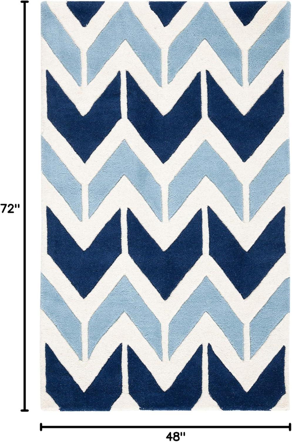 SAFAVIEH Chatham CHT756N Dark Blue / Light Blue Rug